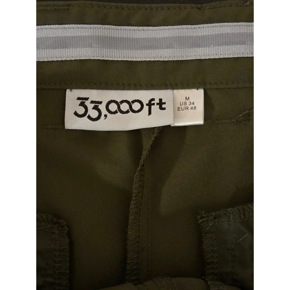 33,000 ft Mens Size 34 Performance Hiking Shorts Olive‎ Green New With Tags